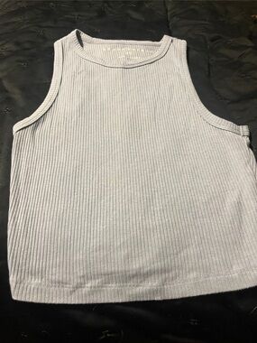 Aeropostale Light Gray Ribbed Crop Tank Top
